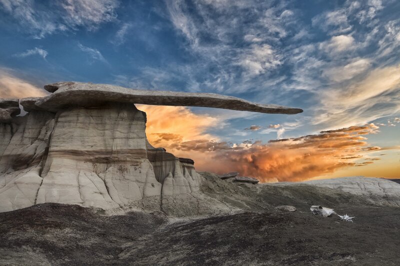 Rock Formation with Overhang — Blue