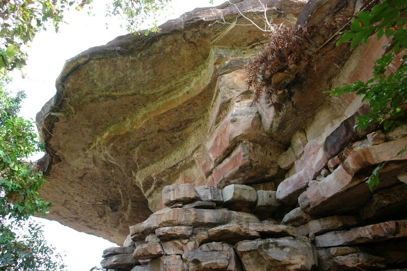 rock formation with overhang