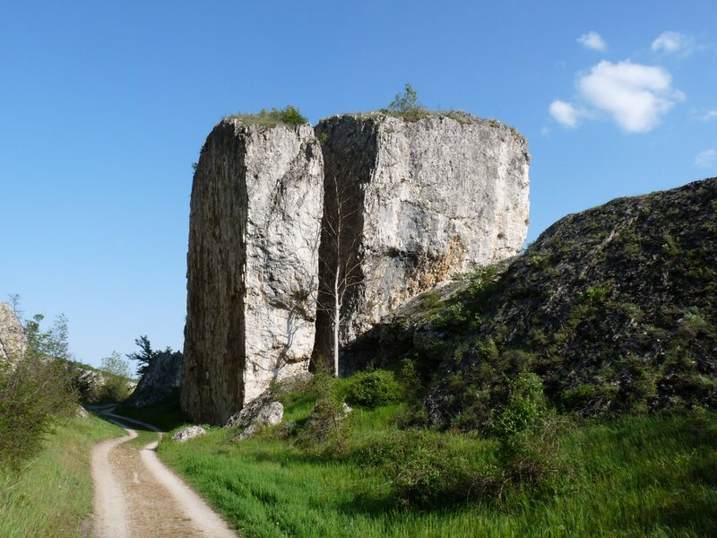 Rock formation with path