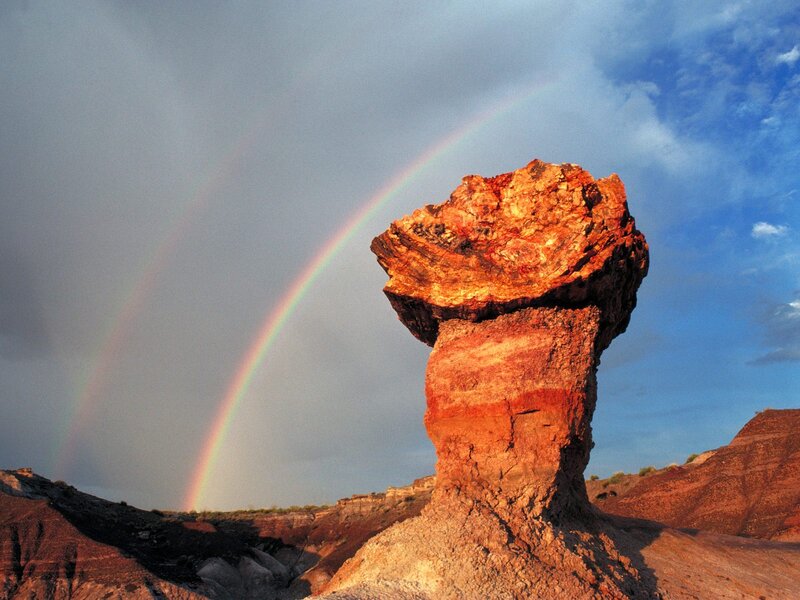 Rock Formation with Rainbow — Red