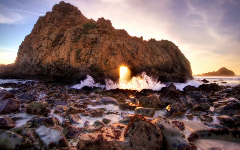 Rock Formation with Sea Cave — Brown