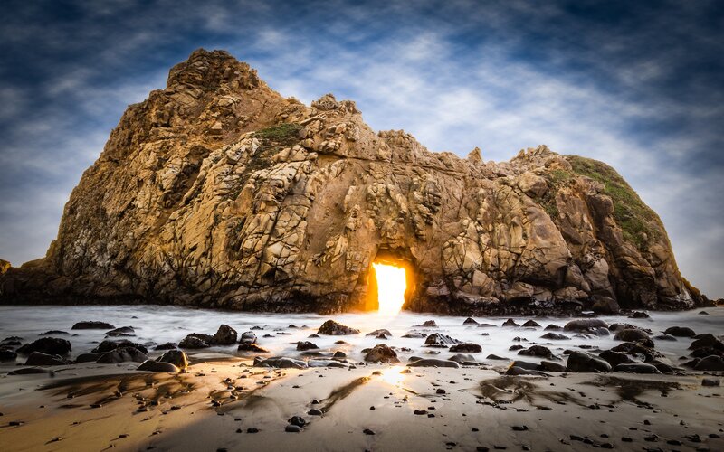 Rock Formation with Tunnel — Blue