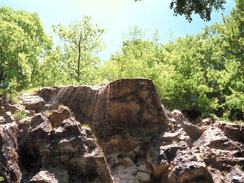 Rock Formation with Water Spray