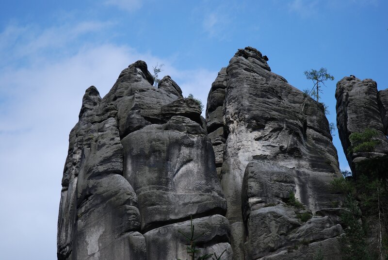 Rock formations against blue sky