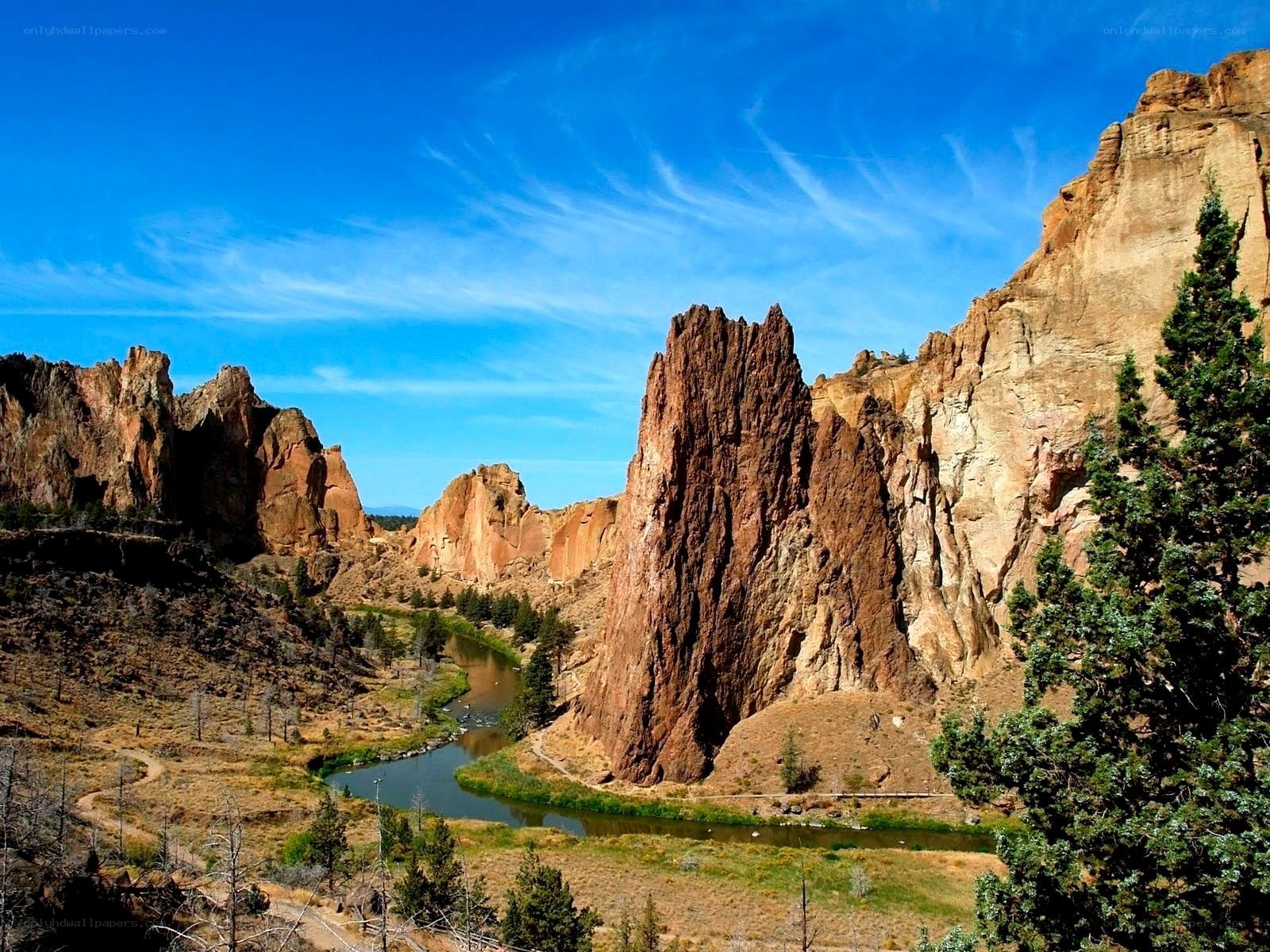 rock formations along a river