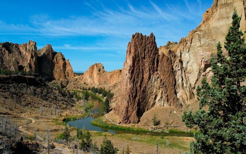 rock formations along a river