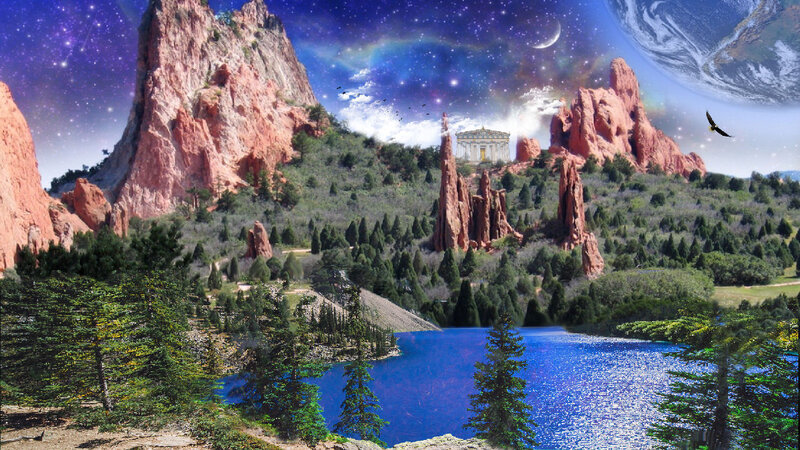 Rock Formations and Lake