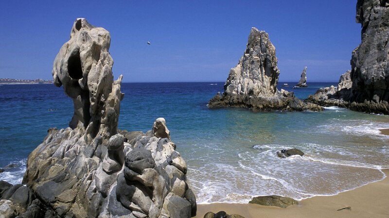Rock formations at a beach