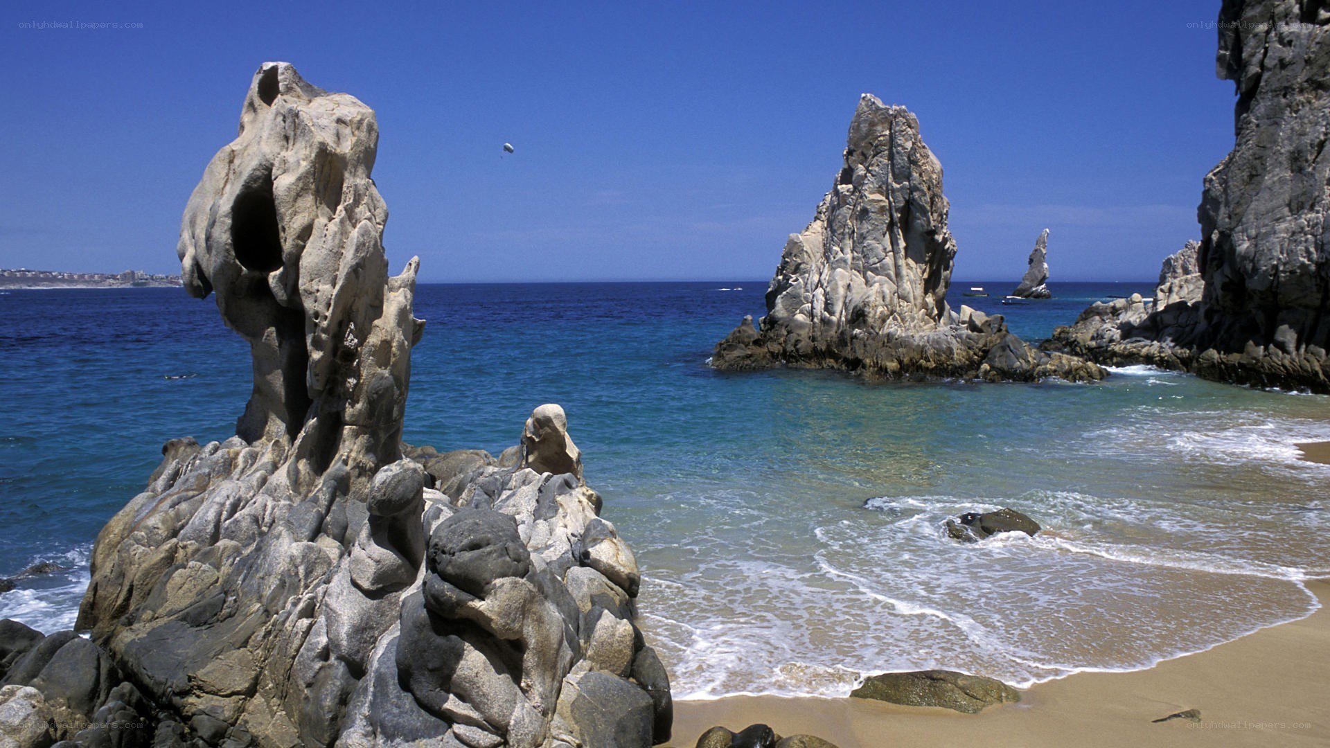 Rock formations at a beach
