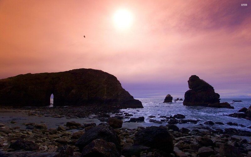 Rock Formations at Beach — Pink