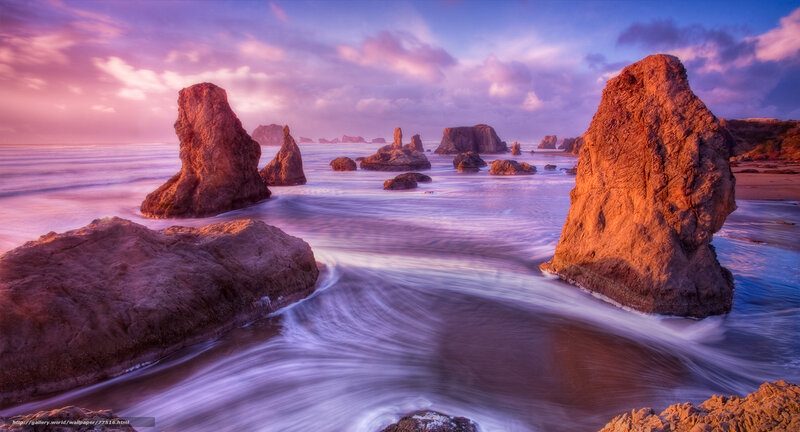 Rock Formations at Beach — Purple