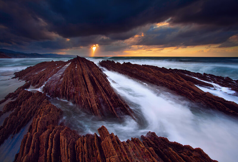 Rock Formations at Coast — Brown