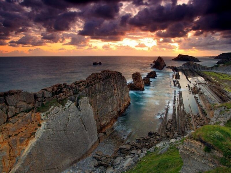 Rock Formations at Coast — Purple