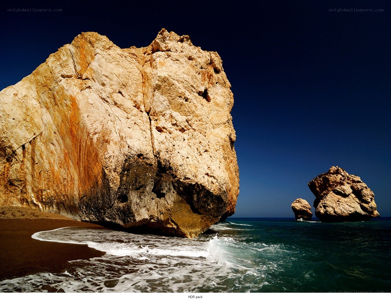 Rock formations at coastal beach