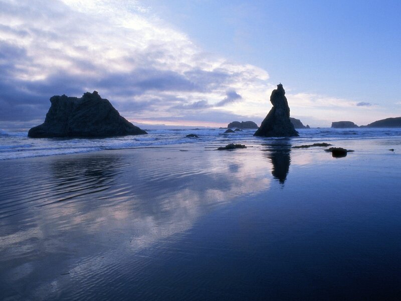 Rock formations at coastal beach