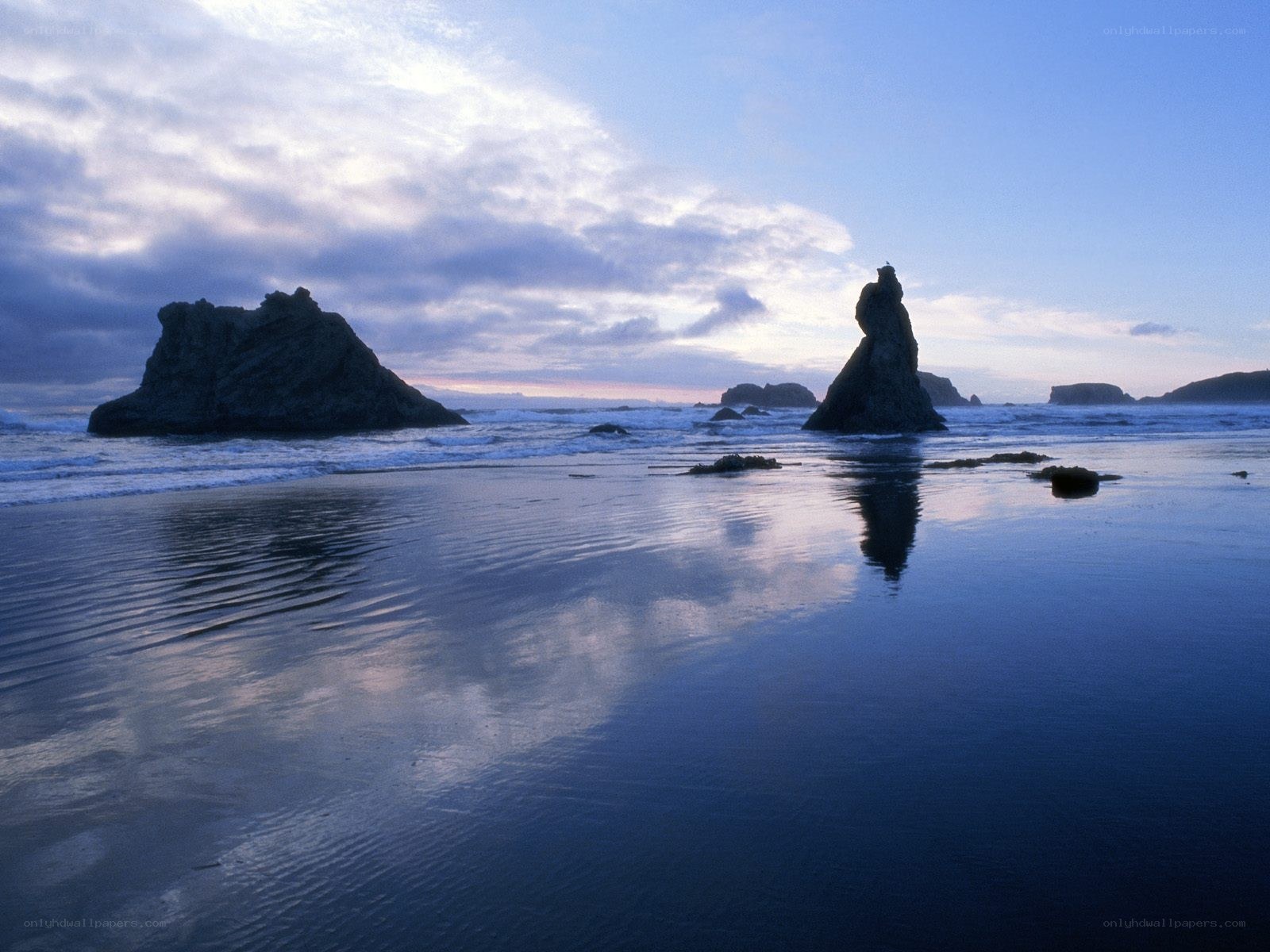 Rock formations at coastal beach