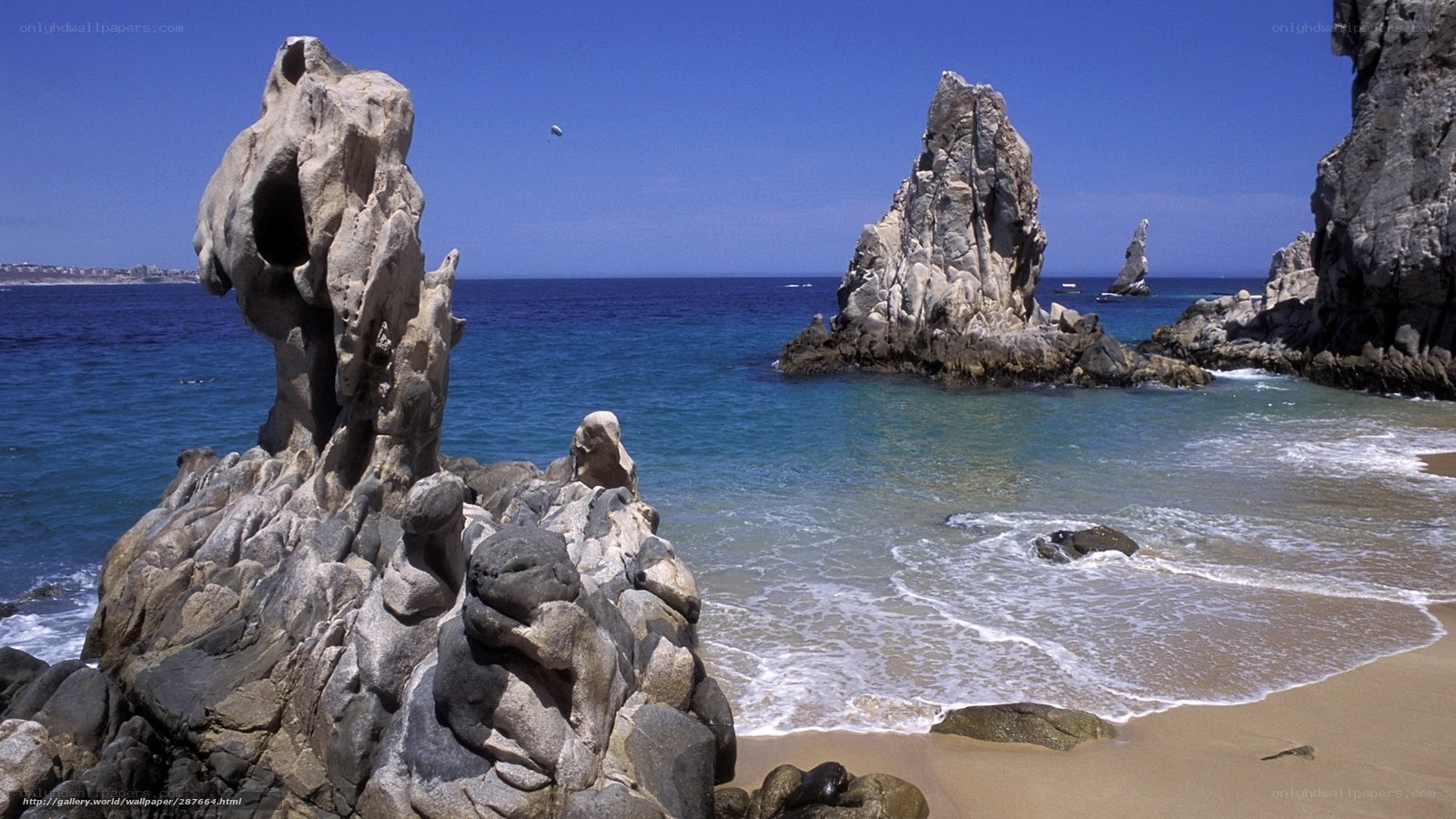 Rock formations at coastal beach