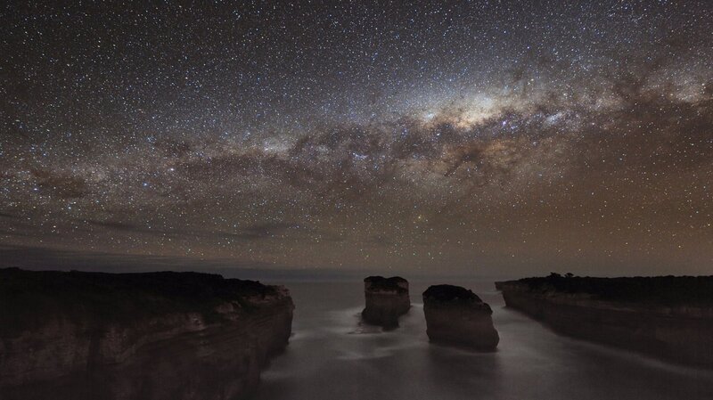 Rock Formations at Night — Black