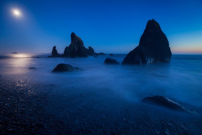 Rock Formations at Night — Blue