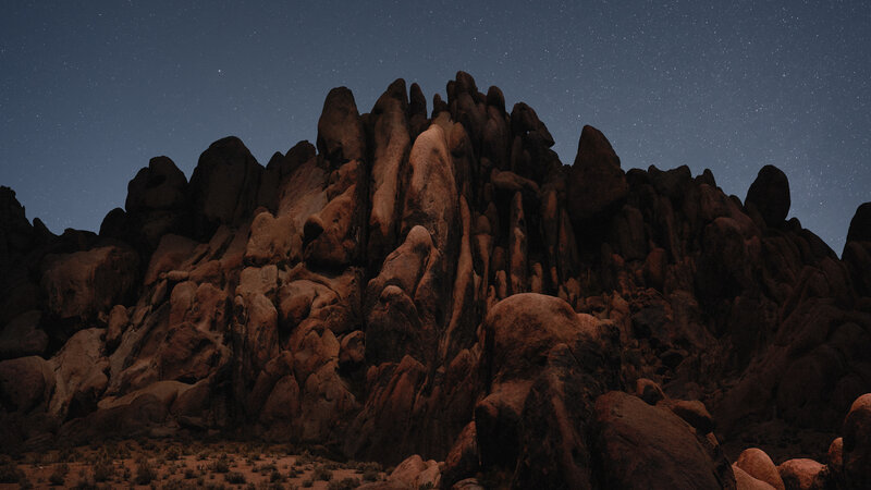 Rock Formations at Night — Brown