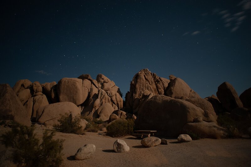 Rock Formations at Night — Dark Blue