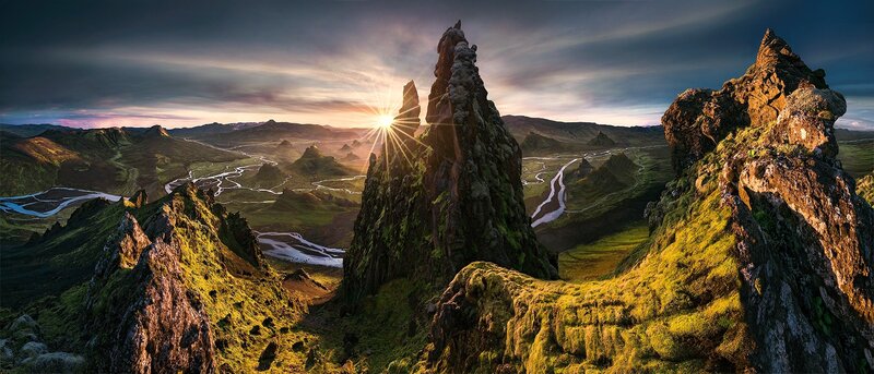 Rock Formations at Sunrise — Green