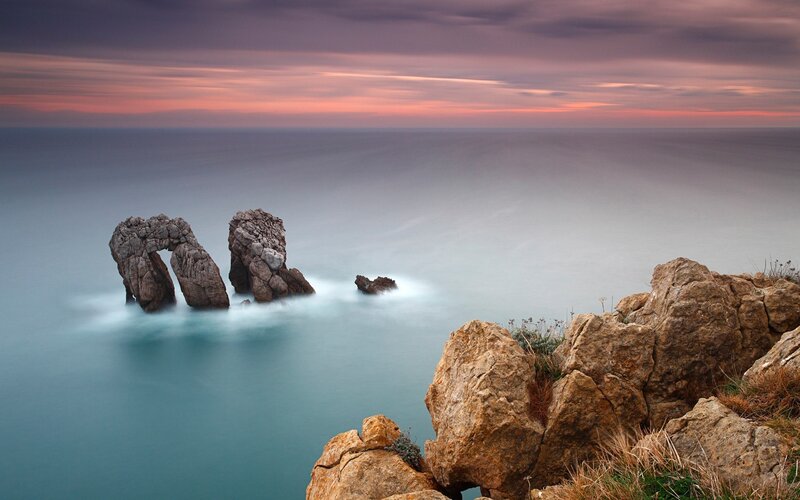 Rock formations at sunset