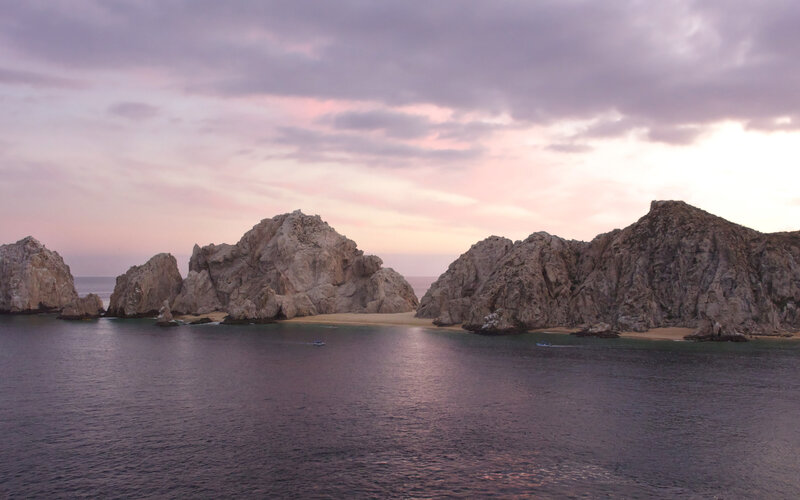 Rock formations at sunset