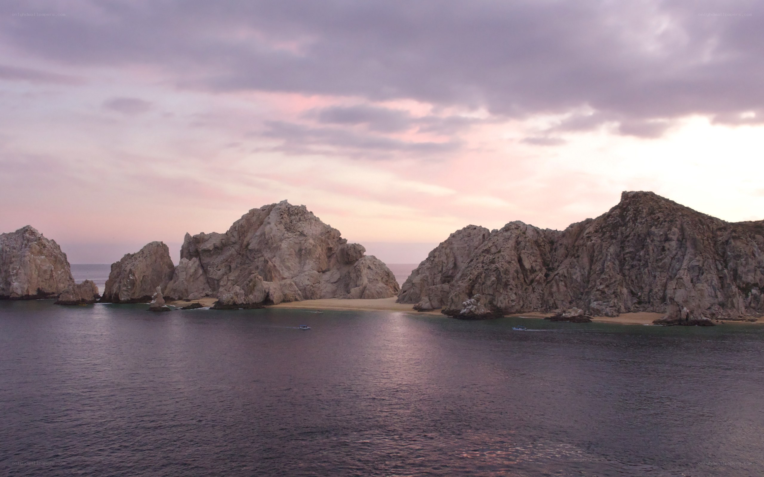Rock formations at sunset