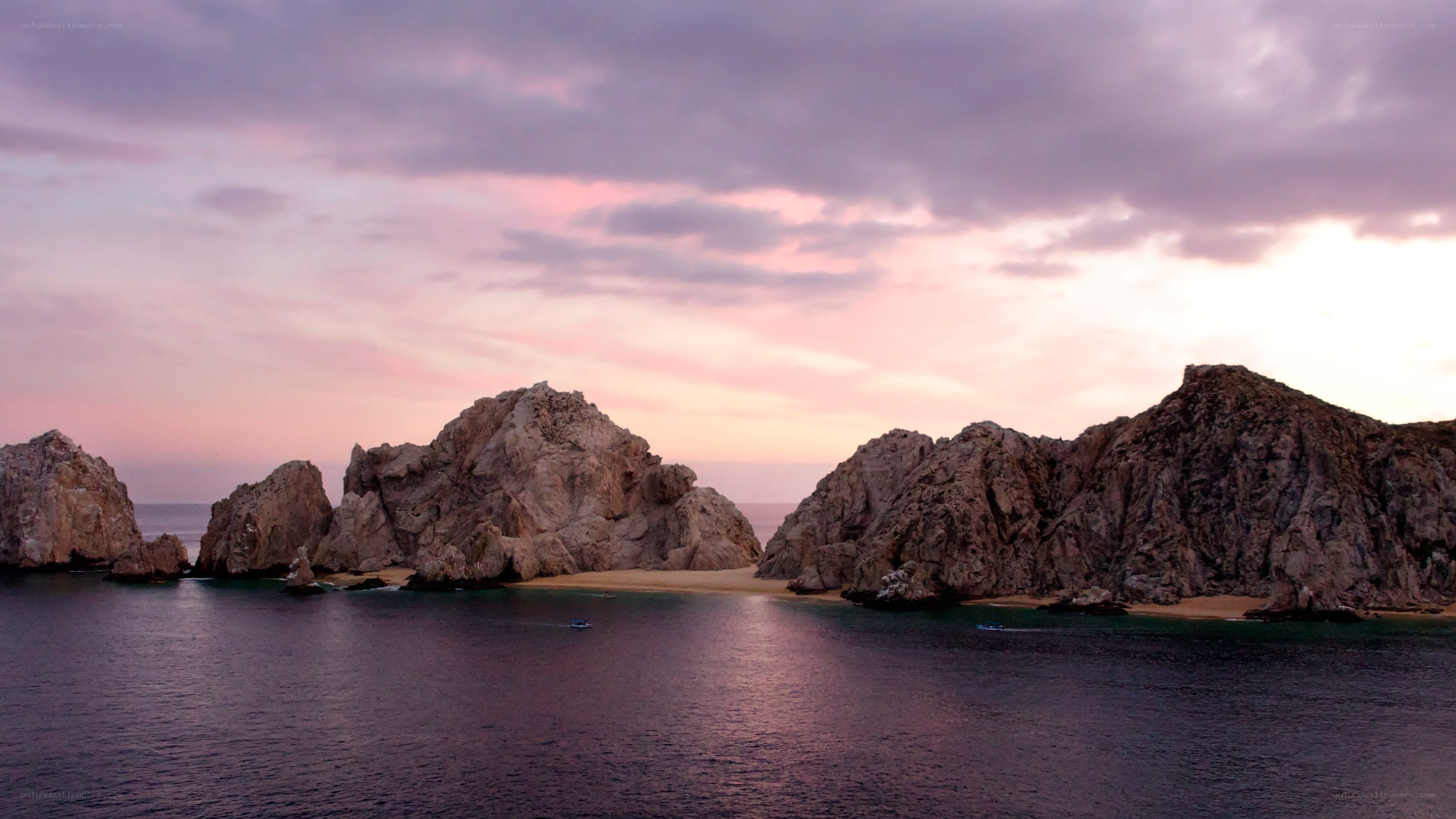 Rock formations at sunset