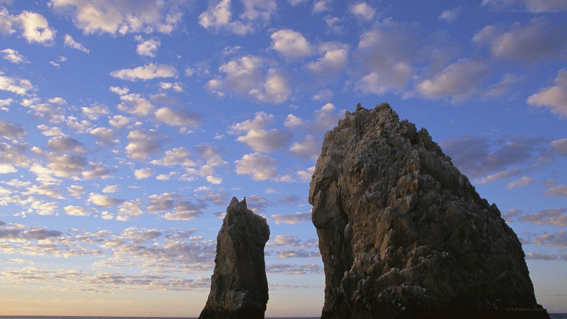 Rock formations at sunset