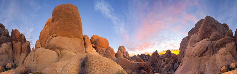Rock formations at sunset