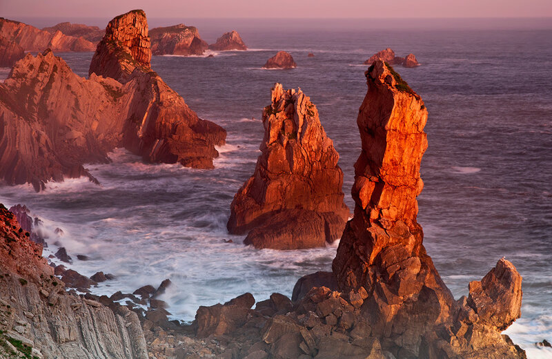 Rock formations at sunset
