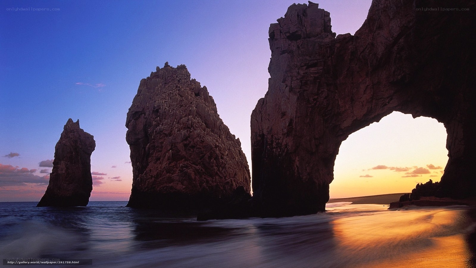 Rock formations at sunset