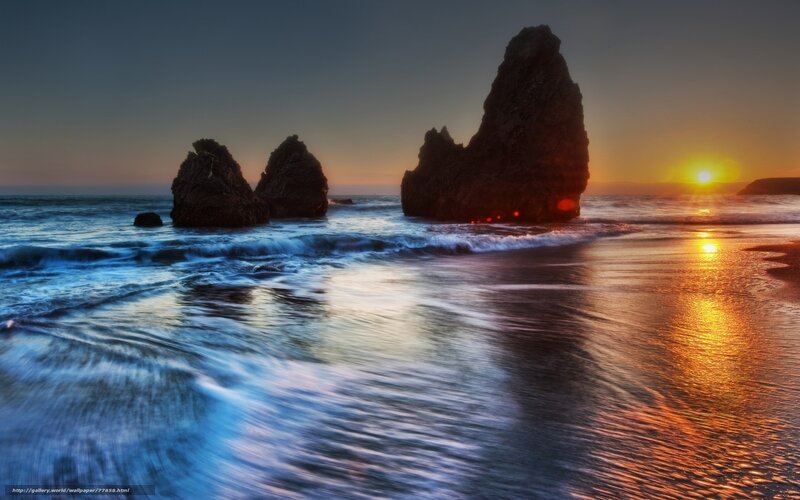 Rock Formations at Sunset — Blue, Dramatic