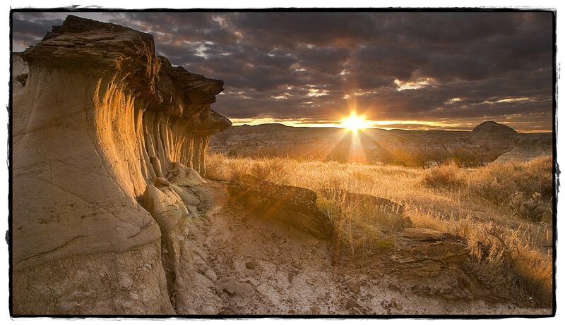 Rock Formations at Sunset — Brown, Dramatic