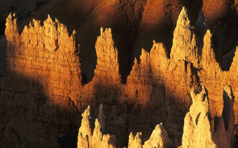 Rock Formations at Sunset — Orange, Dramatic, Photograph, Cliffs
