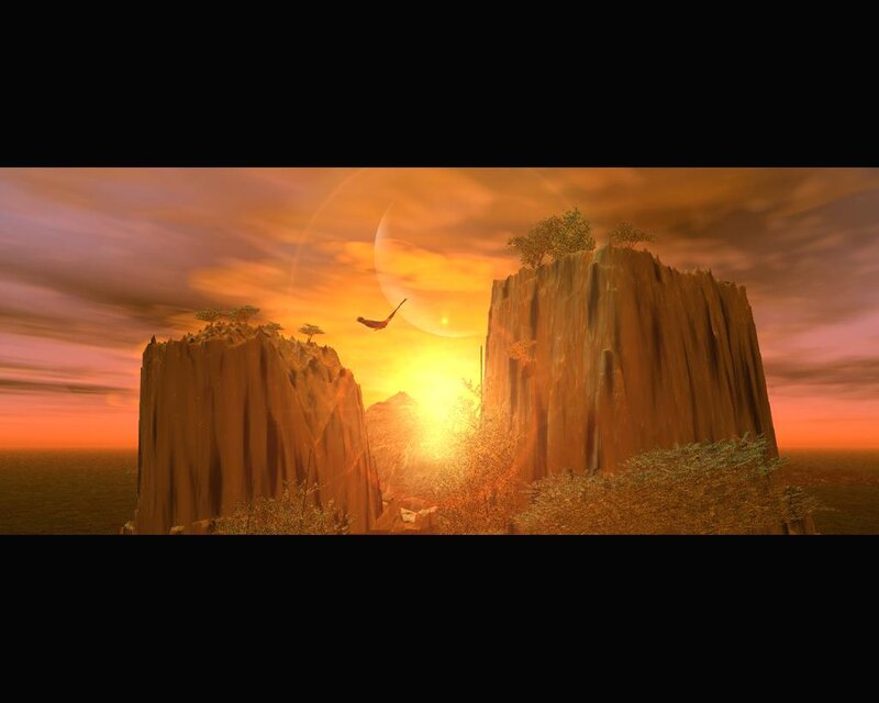 Rock Formations at Sunset — Orange, Serene, 3d Render