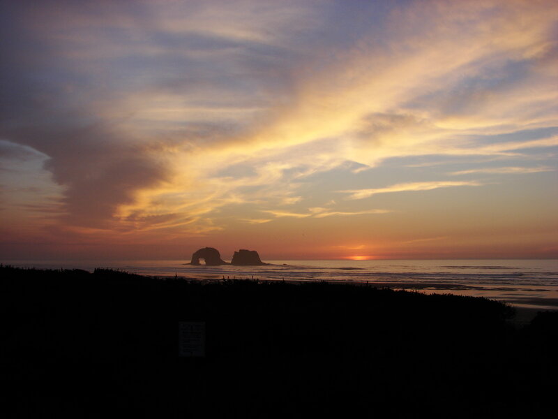 Rock Formations at Sunset — Orange, Serene