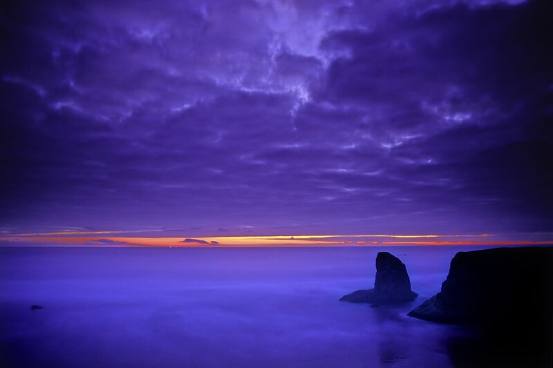 Rock Formations at Sunset — Purple, Dramatic