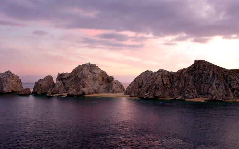 Rock Formations at Sunset — Purple, Serene