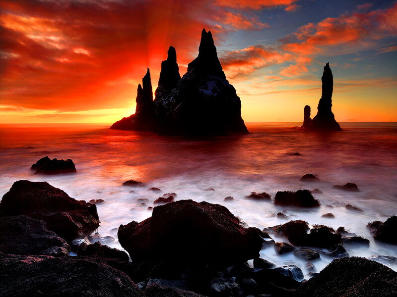 Rock Formations at Sunset — Red, Dramatic