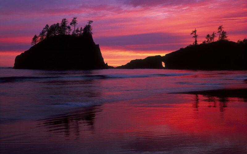Rock Formations at Sunset — Red
