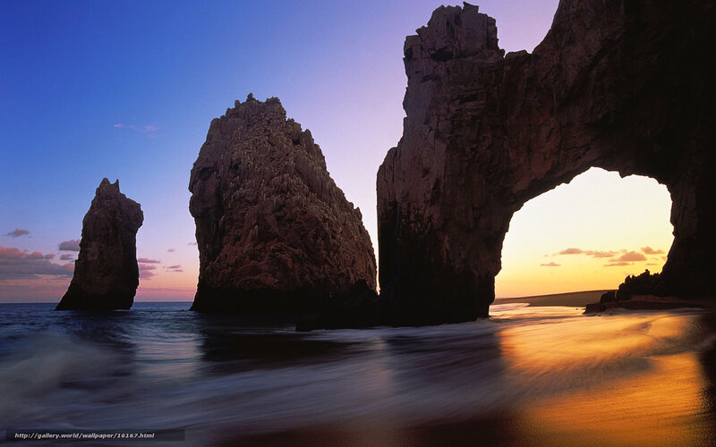 Rock formations at sunset