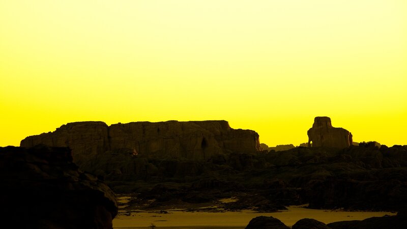 Rock Formations at Sunset — Yellow