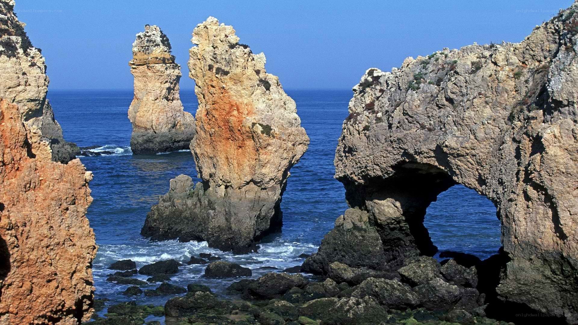 Rock formations at the coast