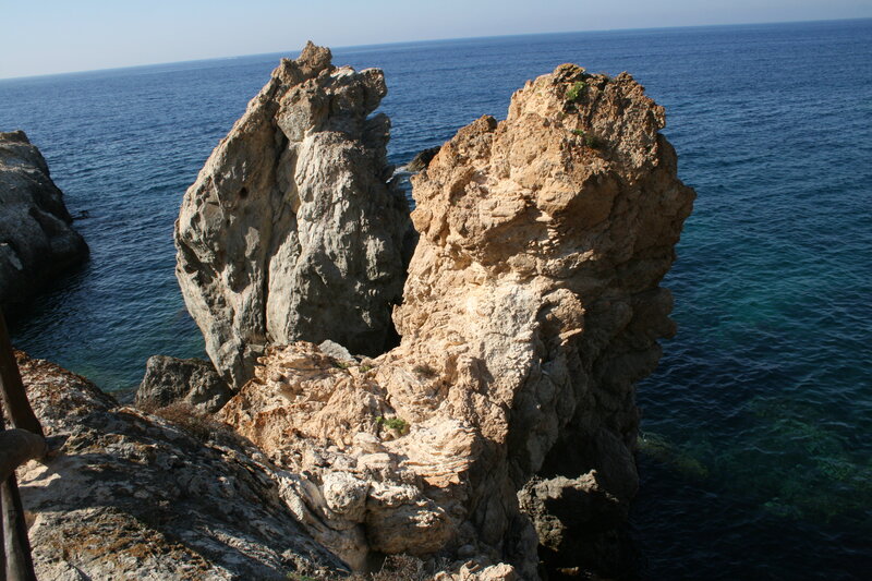 Rock Formations by Sea — Blue, Serene