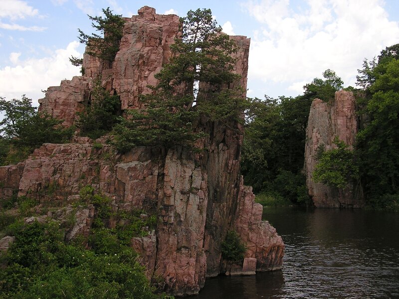 Rock formations by the river