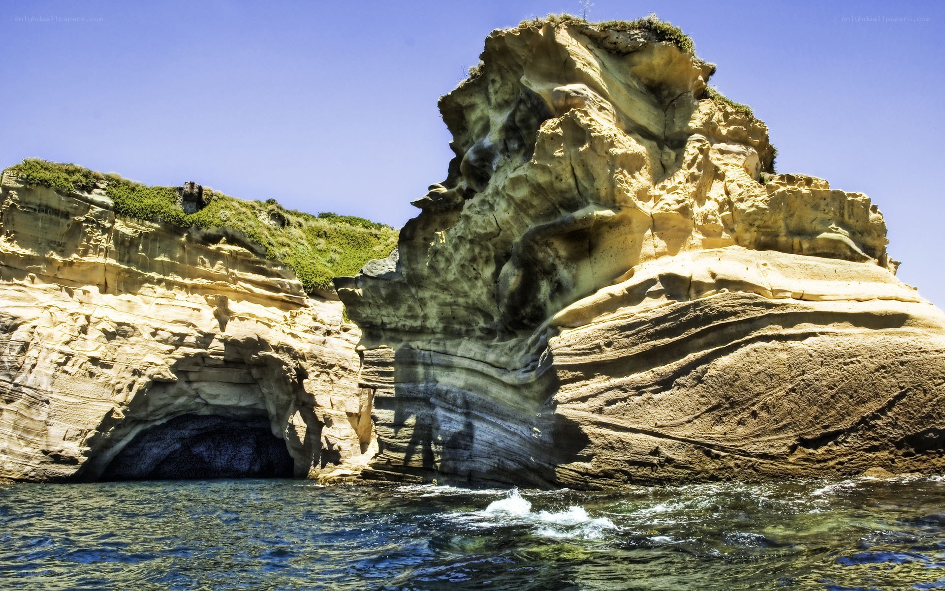 Rock formations by the sea
