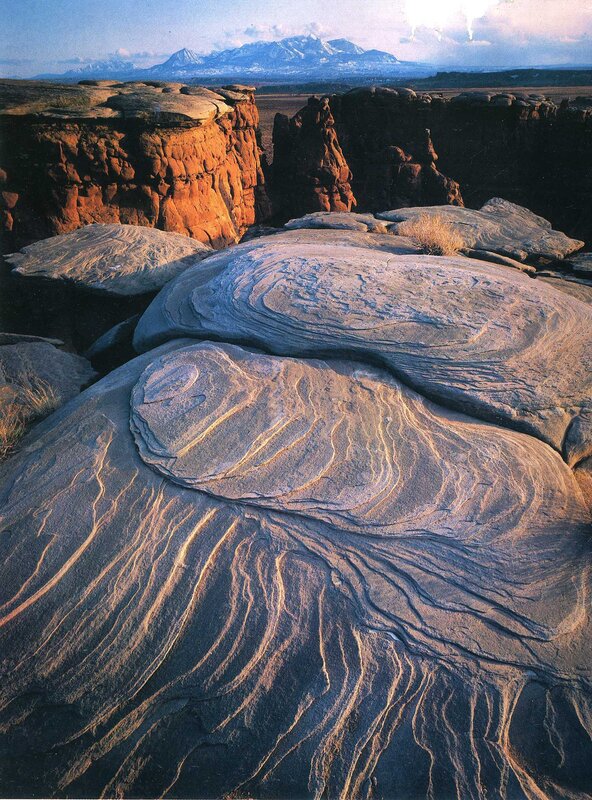 Rock formations in a desert landscape